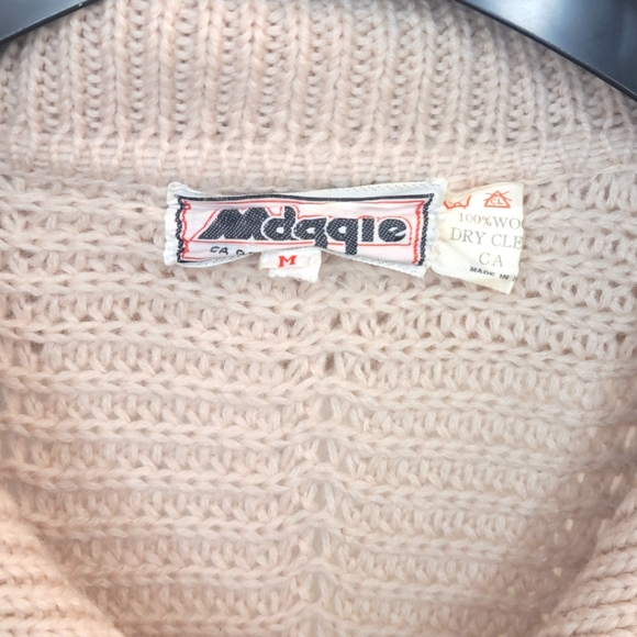 Vintage Maggie Full-Length Knit Cardigan (M) 100% Wool - Picture 3 of 4